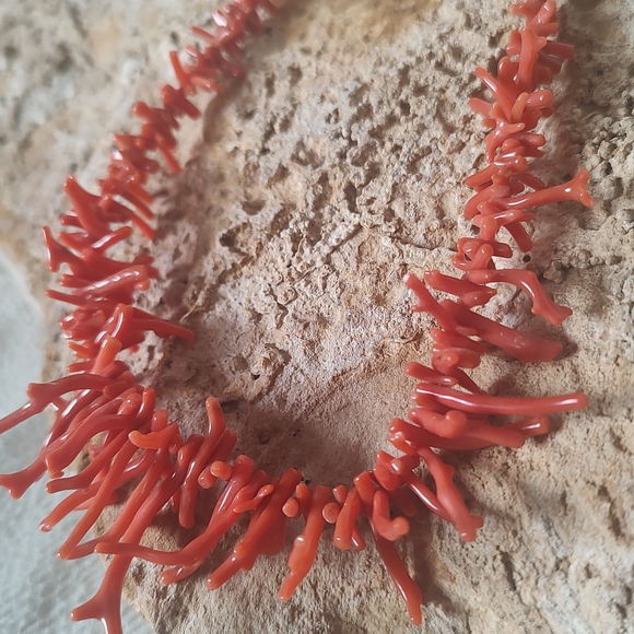 Vibrant Coral Necklace 18" - Picture 5 of 8